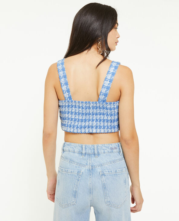 Brassière en tweed bleu - Pimkie