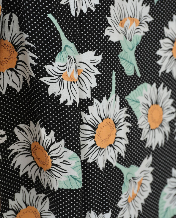 Chemise ample à pois et à fleurs noir - Pimkie
