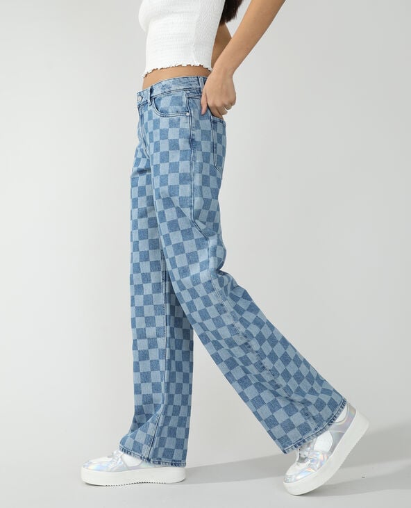 Jean wide leg mid waist bleu - Pimkie
