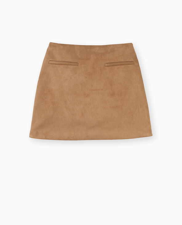 Mini-jupe en suédine beige - Pimkie