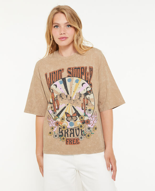 T-shirt oversize avec imprimé camel - Pimkie