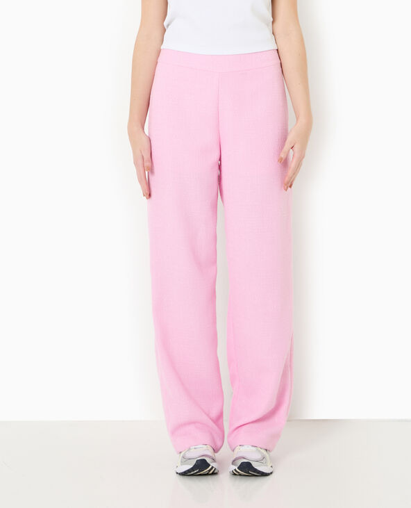 Pantalon droit en tweed rose - Pimkie