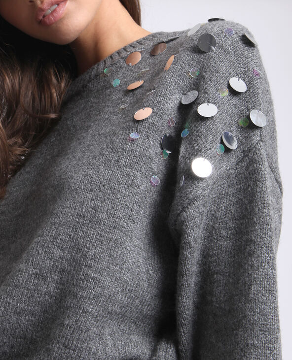 Pull à bijoux gris chiné - Pimkie