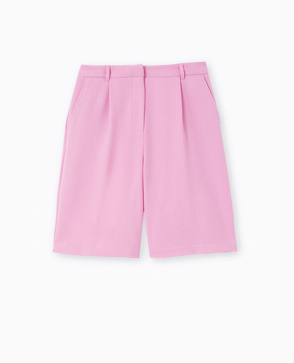 Bermuda en tissu reliéfé rose fuchsia - Pimkie