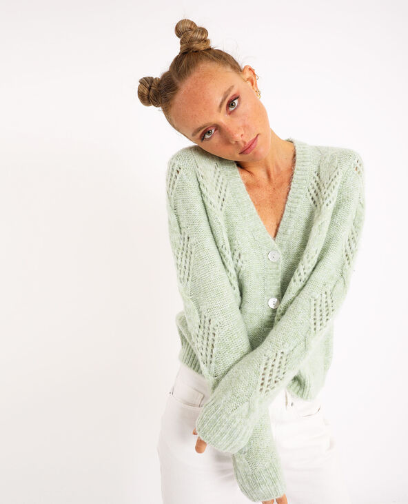 Gilet torsadé vert clair - Pimkie