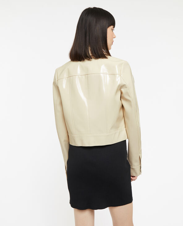 Veste courte et droite en vinyle