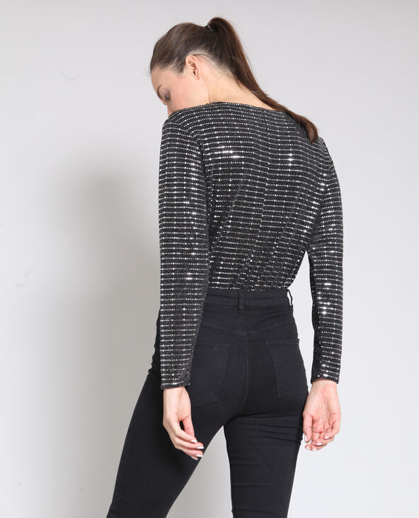 Body à sequins noir - Pimkie