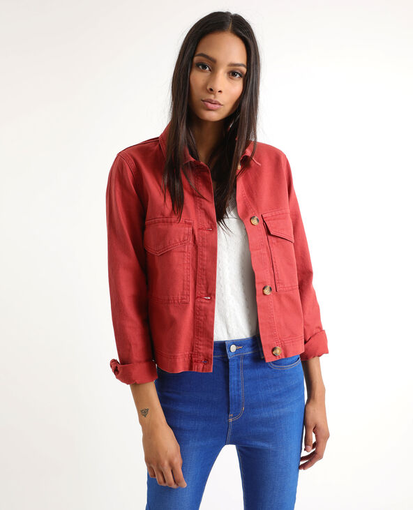 Veste droite bordeaux - Pimkie