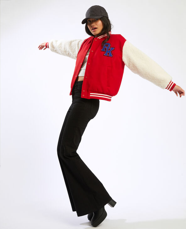 Veste bomber bi-matière rouge - Pimkie