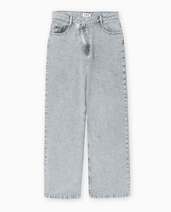 Jean wide taille croisée blanc - Pimkie