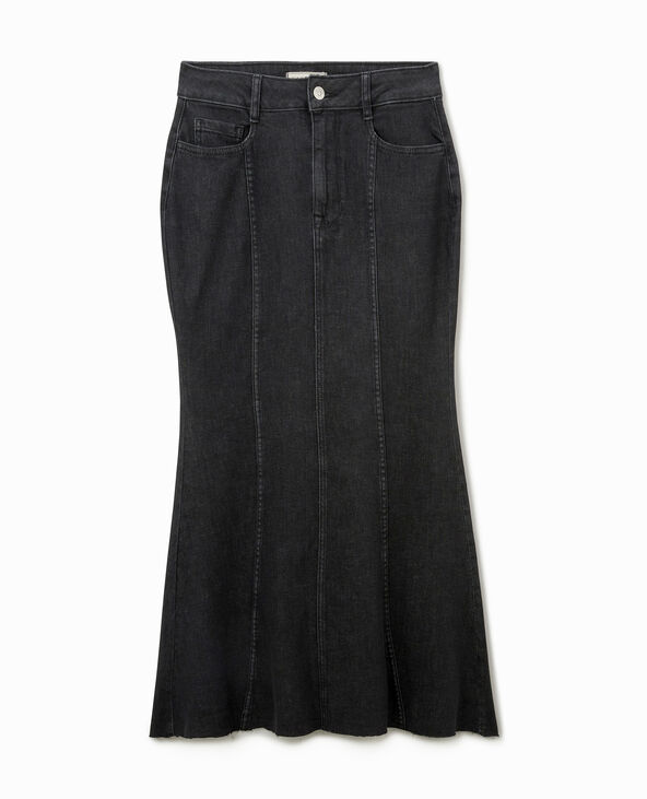 Jupe longue en jean noir - Pimkie