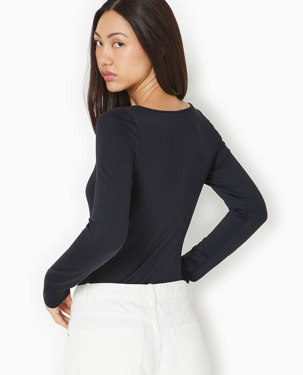 Body manches longues encolure bateau noir - Pimkie