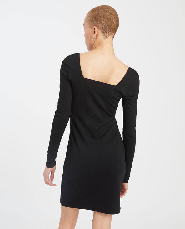 Robe moulante col carré noir - Pimkie
