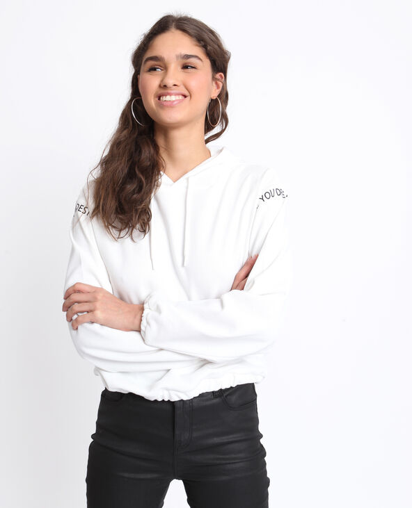 Sweat à capuche blanc - Pimkie