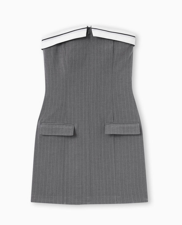 Robe courte bustier avec détail tailoring gris foncé - Pimkie