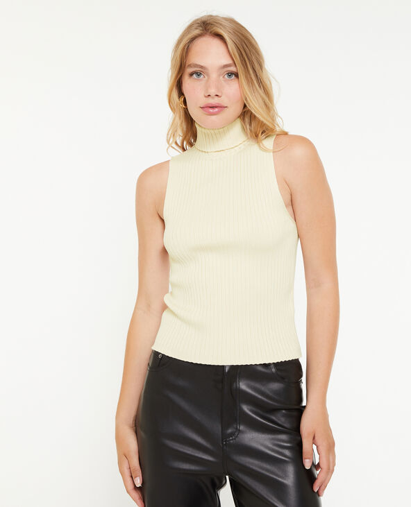 Top col roulé sans manches beige - Pimkie