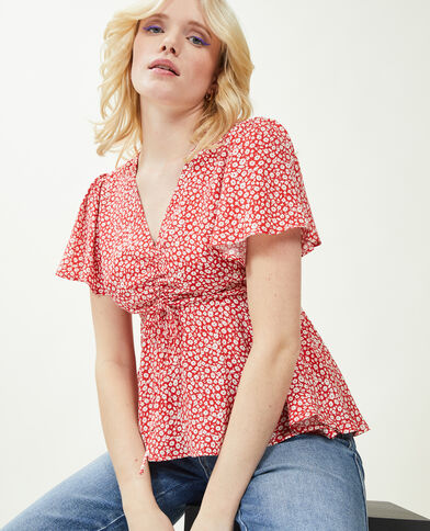 Top en tissu fluide rouge - Pimkie