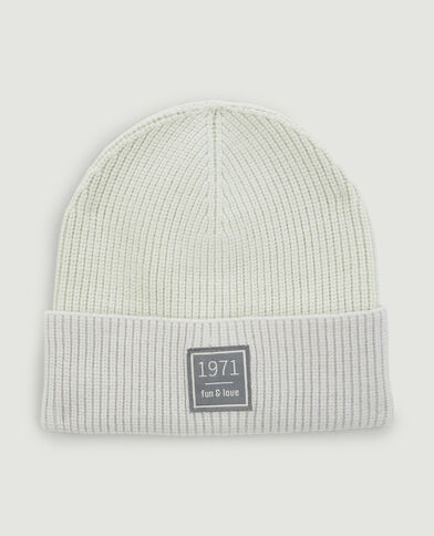 Bonnet bicolore en maille côtelée vert kaki - Pimkie