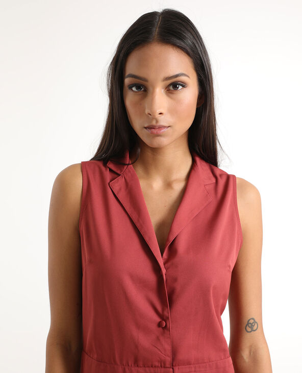 Combishort sans manches bordeaux - Pimkie