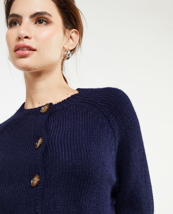 Gilet en maille avec gros boutons bleu marine - Pimkie