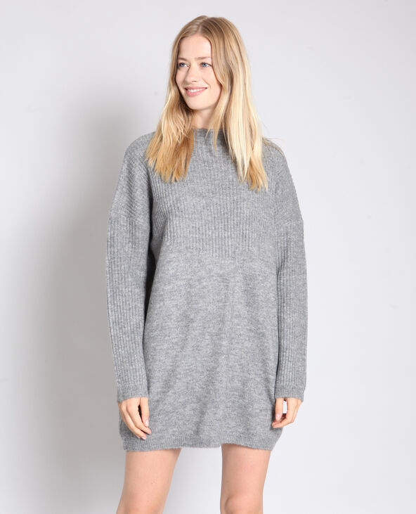 Robe pull gris chiné - Pimkie