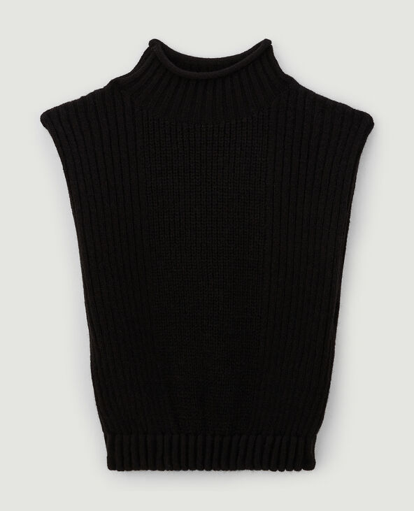 Pull sans manches avec col montant noir - Pimkie