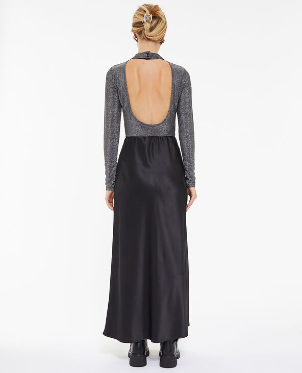 Jupe longue en satin noir - Pimkie