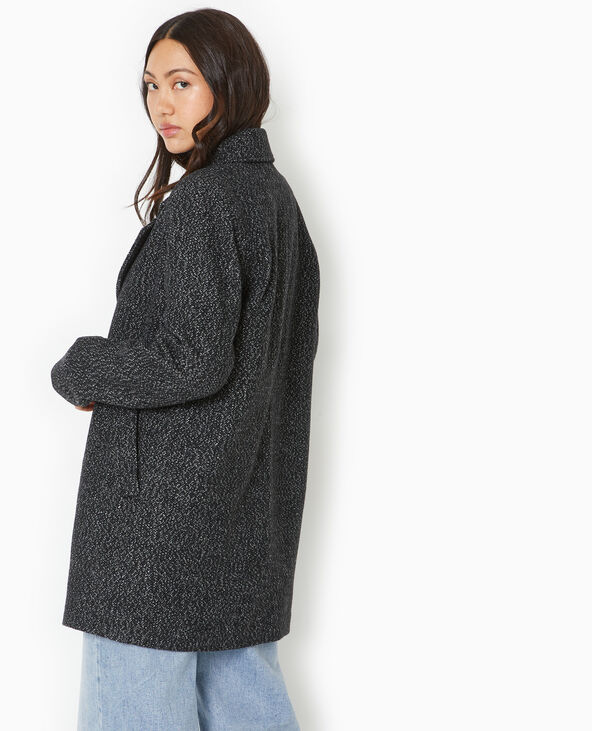 Manteau mi-long avec laine gris foncé - Pimkie