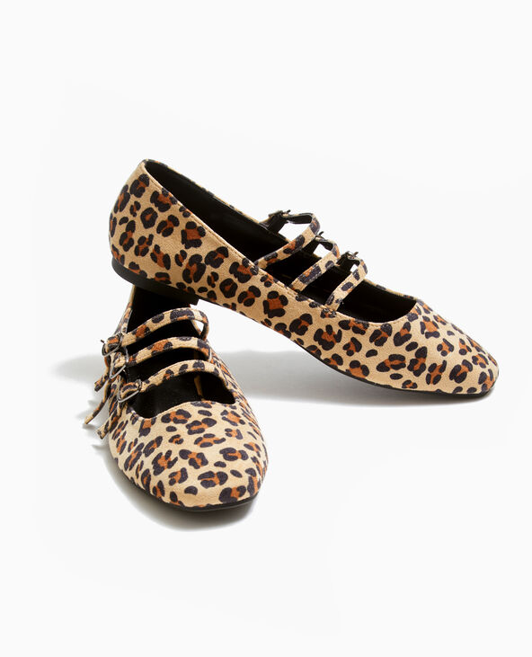 Ballerines motif léopard avec 3 brides beige - Pimkie