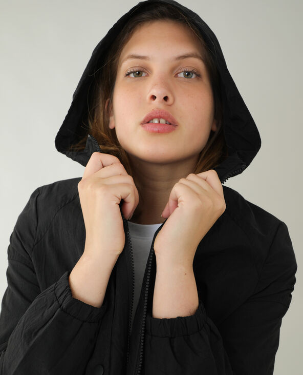 Manteau long coupe-vent noir - Pimkie