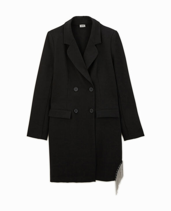 Robe blazer avec franges strass noir - Pimkie