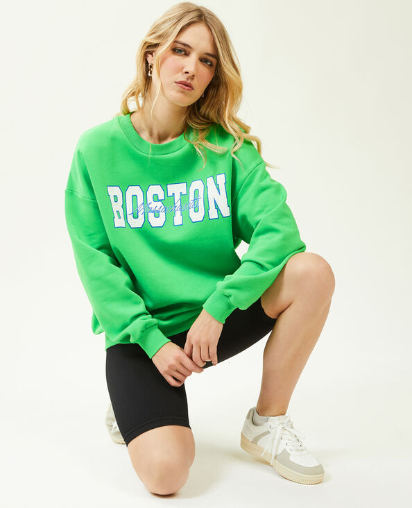 Sweat col rond oversize vert - Pimkie