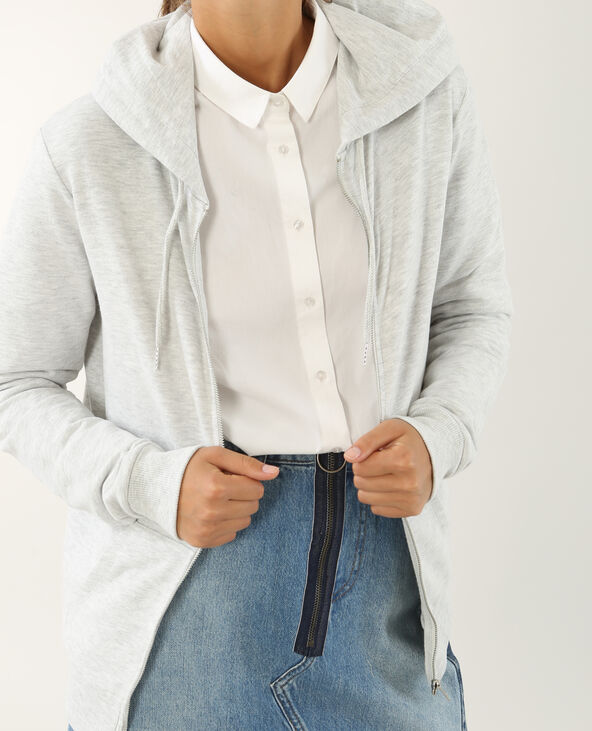 Gilet à capuche gris chiné - Pimkie