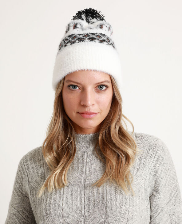 Bonnet jacquard blanc - Pimkie