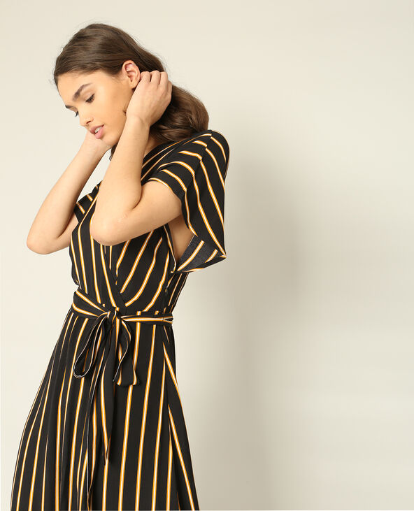 Robe longue croisée marron - Pimkie