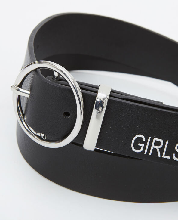 Ceinture à message noir - Pimkie