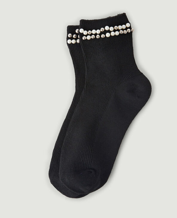 Chaussettes perles noir - Pimkie