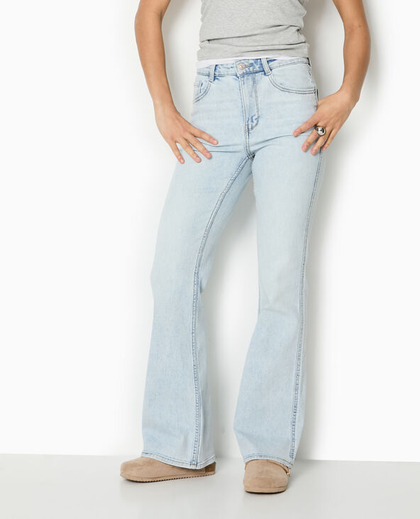 Jean flare taille haute bleu clair - Pimkie