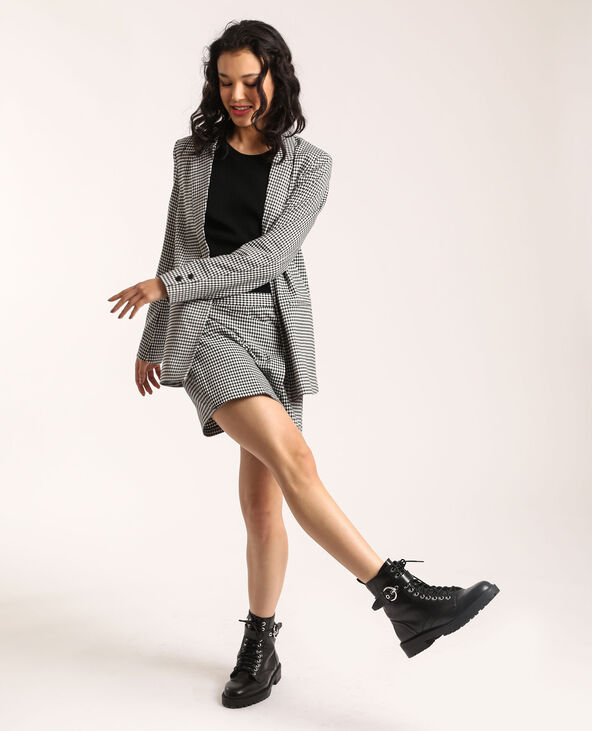 Jupe short à carreaux noir - Pimkie