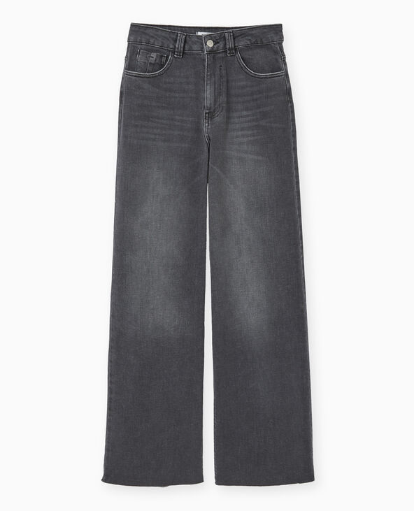 Jean wide taille haute gris foncé - Pimkie