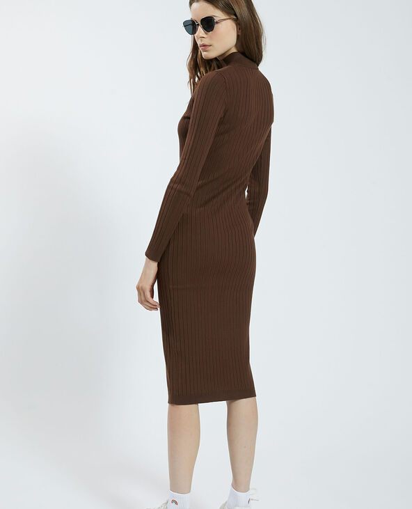 Robe pull marron outlet