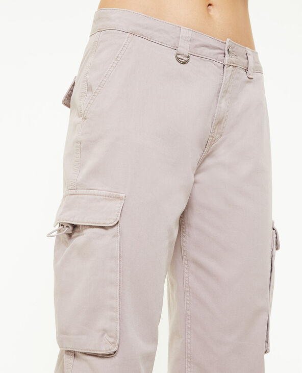 Pantalon cargo taille basse lilas - Pimkie