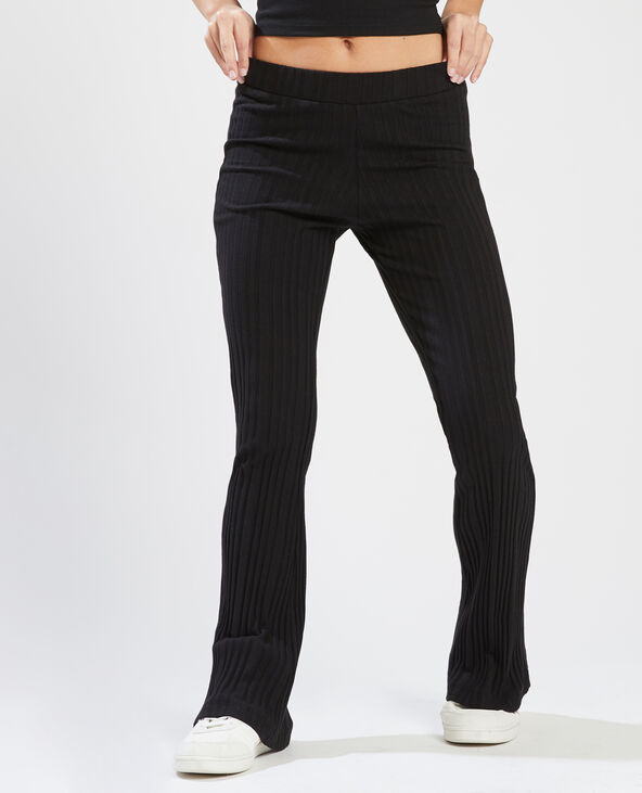 Pantalon flare best sale cotelé noir