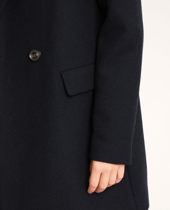 Manteau drap de laine noir - Pimkie