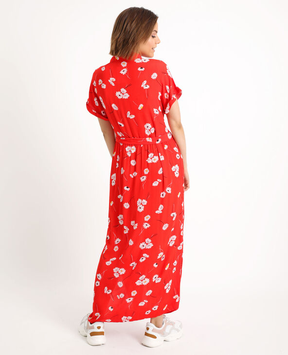 Robe longues à manches courtes rouge - Pimkie