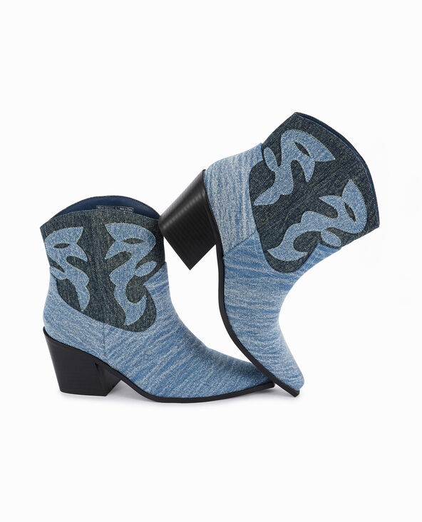 Boots santiags en jean bleu - Pimkie