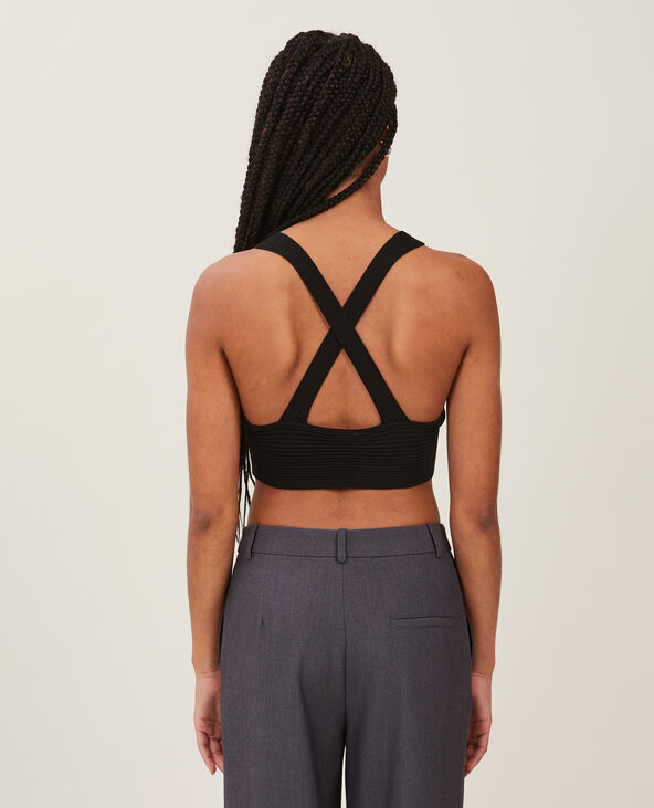 Brassière maille côtelée noir - Pimkie