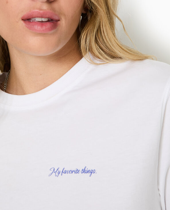 T-shirt ample avec print poitrine et dos blanc - Pimkie