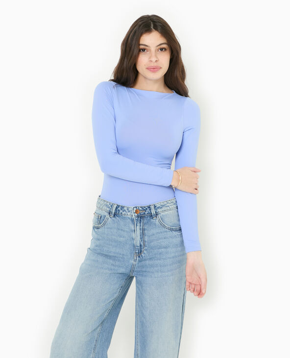 Body manches longues encolure bateau bleu - Pimkie