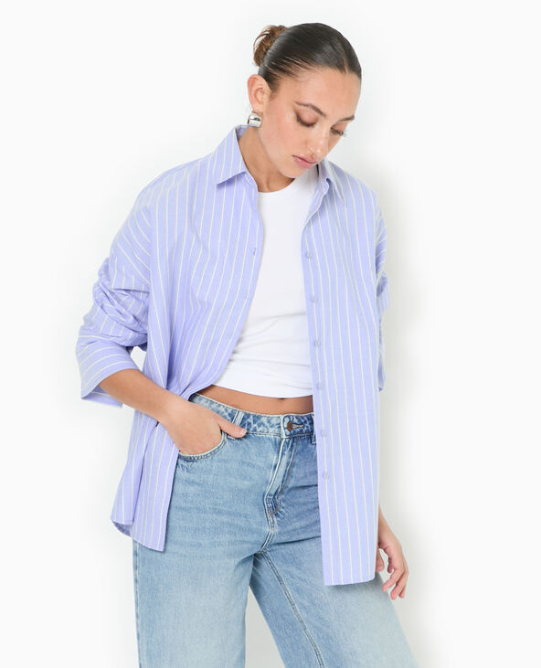 Chemise oversize rayée avec ouverture dos bleu - Pimkie